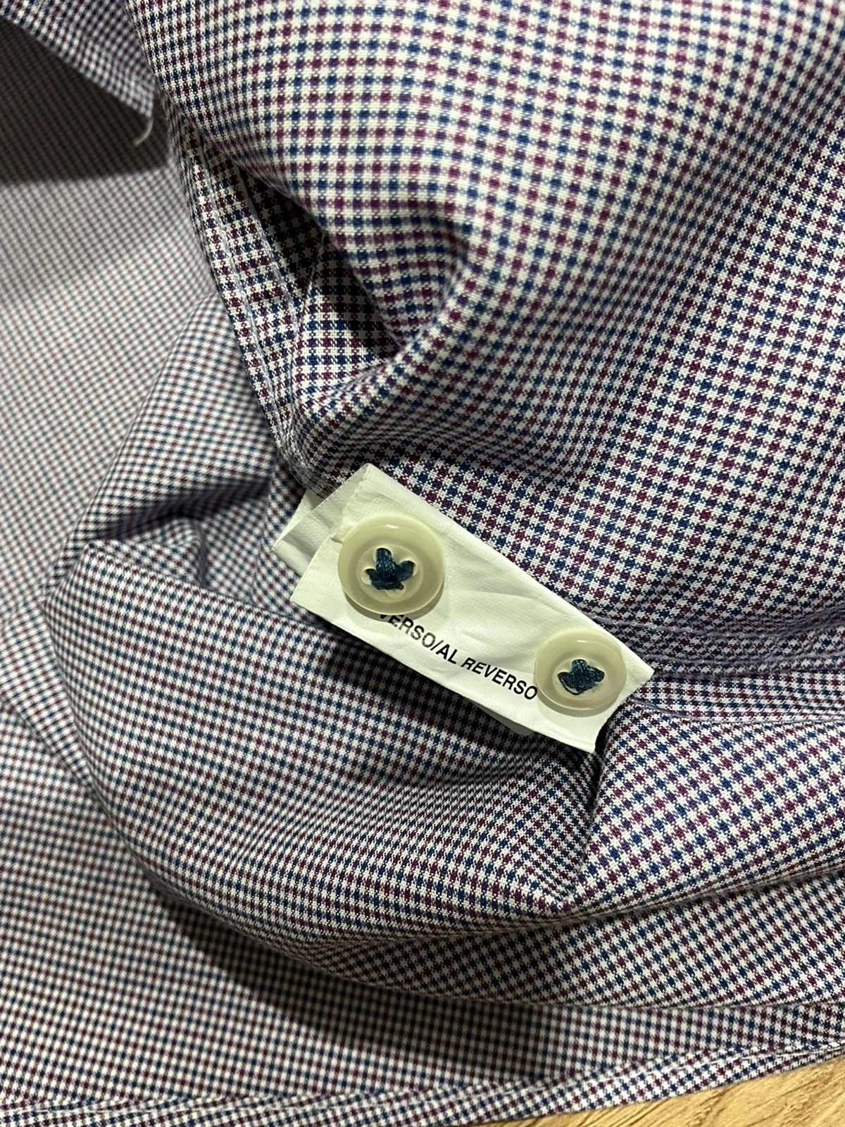 Chemise Tommy Hilfiger Regular Fit 16.5 36-37 Preppy 100% Coton Bordeaux Bleu Marine – photo 7